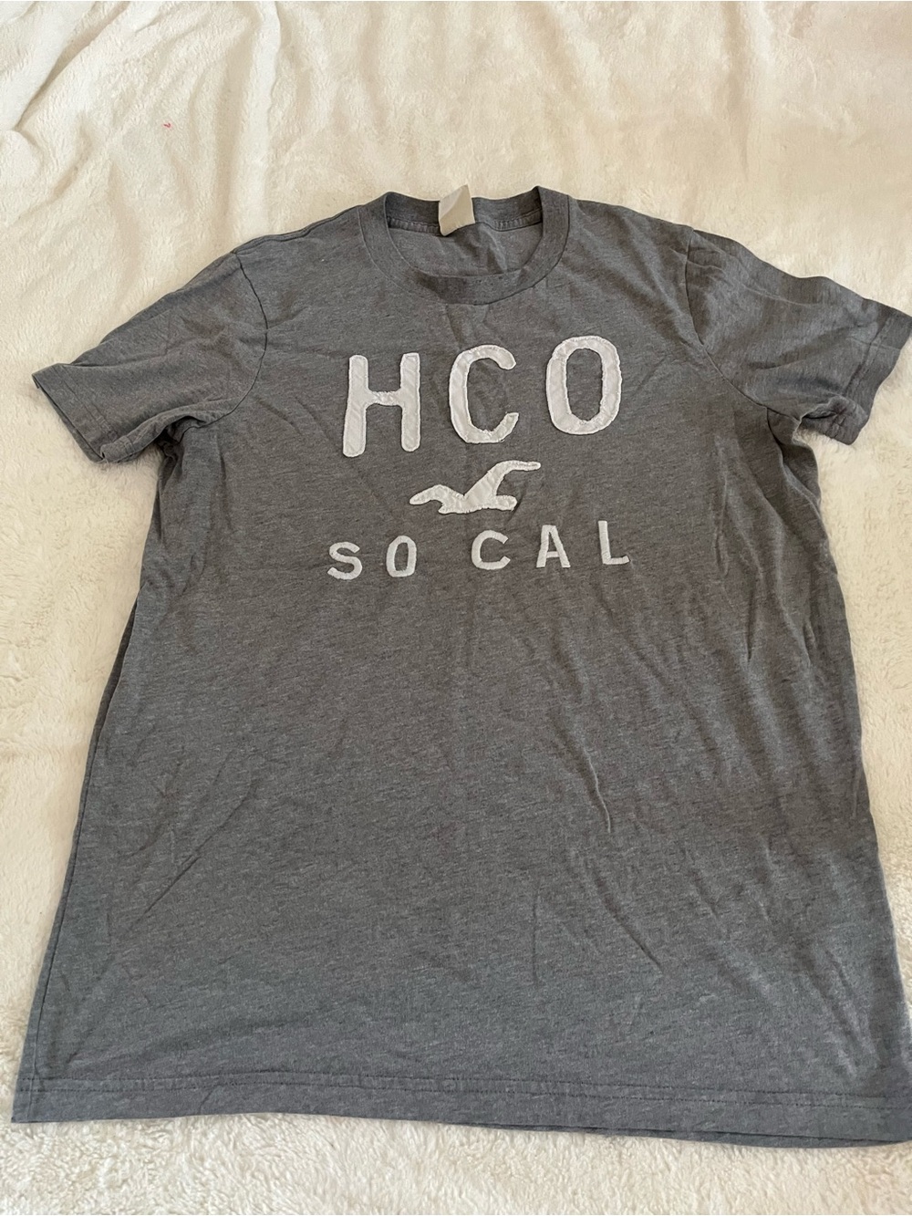 Hollister Gray Crew Neck Logo Tee Vintage